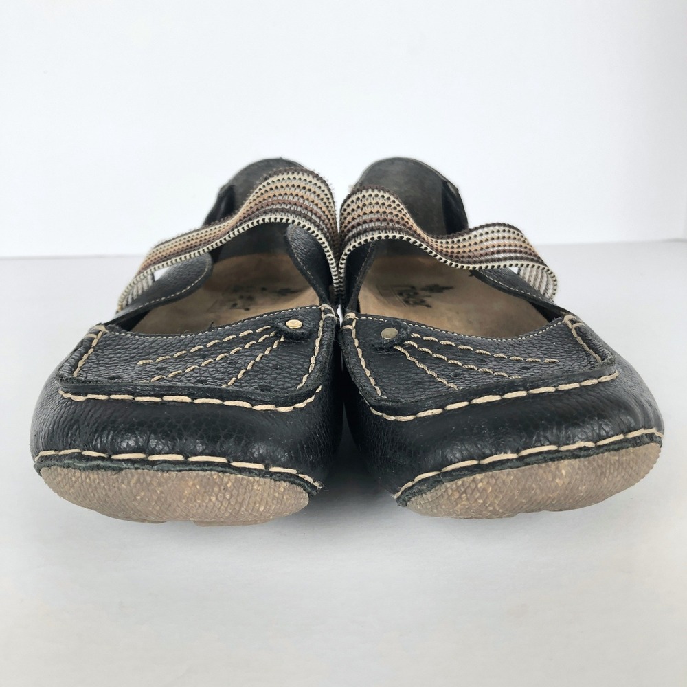 RIEKER Antistress Leather Mary Jane Woven Strap Flats Women's 39 Black Comfort - Picture 6 of 12